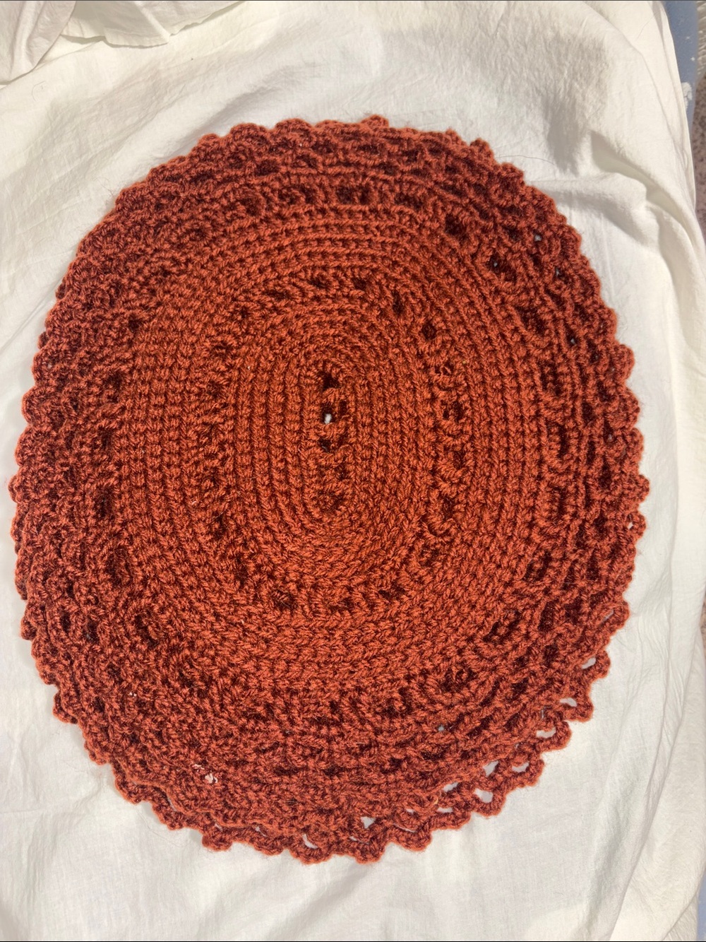 Vintage Brown Crochet Oval Rug - Home Accents